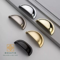 Tay nắm cửa tủ ngăn kéo tay nắm móc kéo hình vỏ sò kèm vít hợp kim phong cách châu Âu