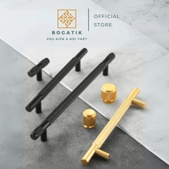 Tay nắm cửa tủ ngăn kéo, tay nắm tủ bếp chữ T hợp kim nhôm màu đen, vàng kim hiện đại mã TN08