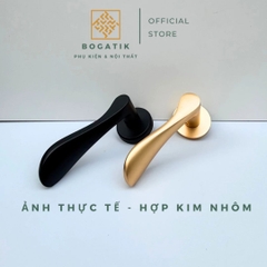 Khóa cửa tay gạt, tay nắm phân thể dùng cho cửa gỗ HANA hợp kim nhôm phong cách hiện đại tối giản