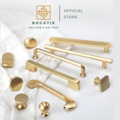 Núm cửa tủ ngăn kéo, tủ bếp hợp kim kẽm màu vàng kim nặng tay, cao cấp và hiện đại