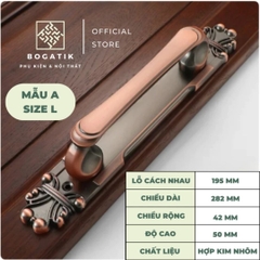 Tay nắm cửa tủ ngăn kéo tay nắm cửa phong cách cổ điển chất liệu hợp kim màu đồng sang trọng