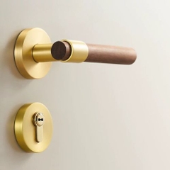 Tay nắm cửa gỗ, khóa cửa phân thể đồng thau cao cấp DR004