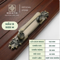 Tay nắm cửa tủ ngăn kéo tay nắm cửa phong cách cổ điển chất liệu hợp kim màu đồng sang trọng