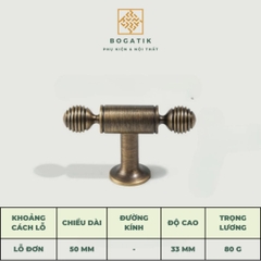 Tay nắm cửa tủ ĐỒNG THAU, tay nắm tủ quần áo, tủ bếp cao cấp màu đồng cổ DT812