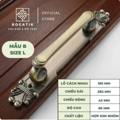 Tay nắm cửa tủ ngăn kéo tay nắm cửa phong cách cổ điển chất liệu hợp kim màu đồng sang trọng