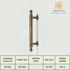 Tay nắm cửa tủ ĐỒNG THAU, tay nắm tủ quần áo, tủ bếp cao cấp màu đồng cổ DT812