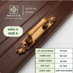 Tay nắm cửa tủ ngăn kéo tay nắm cửa phong cách cổ điển chất liệu hợp kim màu đồng sang trọng