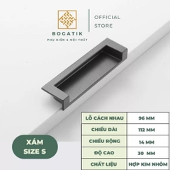 Tay nắm âm cửa tủ ngắn kéo chất liệu HỢP KIM nhôm 3 MÀU hiện đại và cao cấp