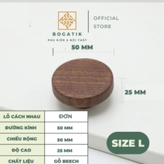 Tay nắm cửa tủ ngăn kéo tay nắm tủ bếp BOGATIK gỗ BEECH, gỗ WALNUT màu nâu phong cách tối giản