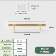 Tay nắm cửa tủ ngăn kéo, tay nắm tủ bếp chữ T hợp kim nhôm màu đen, vàng kim hiện đại mã TN08