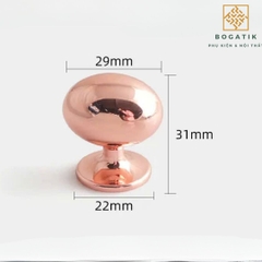 Núm tủ tay nắm cửa tủ ngăn kéo Bogatik núm tủ bếp chất liệu HỢP KIM KẼM màu hồng HK646
