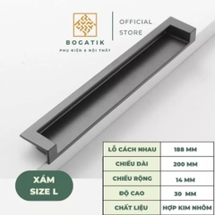 Tay nắm âm cửa tủ ngắn kéo chất liệu HỢP KIM nhôm 3 MÀU hiện đại và cao cấp