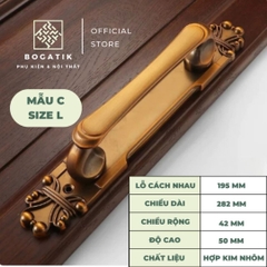 Tay nắm cửa tủ ngăn kéo tay nắm cửa phong cách cổ điển chất liệu hợp kim màu đồng sang trọng