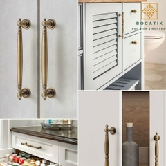 Tay nắm cửa đồng thau phong cách cổ điển(hàng đặt trước)