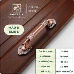 Tay nắm cửa tủ ngăn kéo tay nắm cửa phong cách cổ điển chất liệu hợp kim màu đồng sang trọng