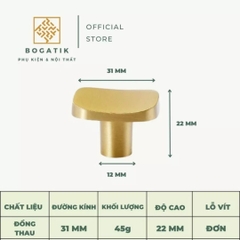 Núm tay nắm tủ bếp, tay nắm tủ quần áo nhiều kiểu dáng, kích thước chất liệu đồng thau cao cấp