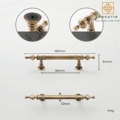 Tay nắm cửa đồng thau phong cách cổ điển(hàng đặt trước)
