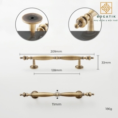 Tay nắm cửa đồng thau phong cách cổ điển(hàng đặt trước)
