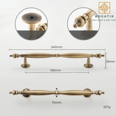 Tay nắm cửa đồng thau phong cách cổ điển(hàng đặt trước)