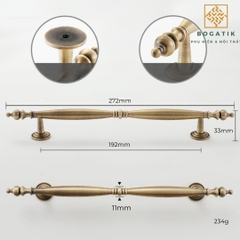 Tay nắm cửa đồng thau phong cách cổ điển(hàng đặt trước)
