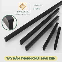Tay nắm cửa tủ tay nắm tủ bếp dạng thanh chữ I chất liệu hợp kim nhôm màu đen mạ carbon hiện đại