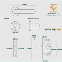 Khoá cửa tay gạt tay nắm cửa gỗ MIKI hợp kim nhôm phong cách hiện đại và chất lượng cao