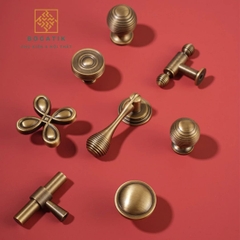 Tay nắm cửa tủ ĐỒNG THAU, tay nắm tủ quần áo, tủ bếp cao cấp màu đồng cổ DT812