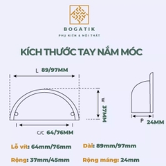 Tay nắm cửa tủ ngăn kéo tay nắm móc kéo hình vỏ sò kèm vít hợp kim phong cách châu Âu