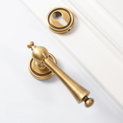 Khoá cửa phòng ngủ, tay nắm cửa gỗ đồng thau EDISON, phong cách RETRO cao cấp
