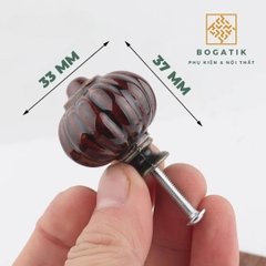 Núm tay nắm cửa tủ, ngăn kéo chất liệu GỐM SỨ hình bí ngô ĐA MÀU