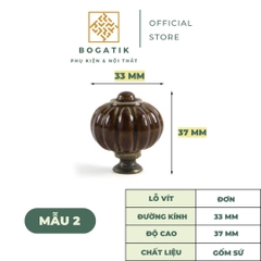 Núm tay nắm cửa tủ, ngăn kéo chất liệu GỐM SỨ hình bí ngô ĐA MÀU