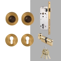 Tay nắm cửa gỗ, khóa cửa phân thể đồng thau cao cấp DR007