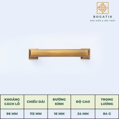 Tay nắm cửa tủ ngăn kéo núm VUÔNG nội thất BOGATIK hợp kim KẼM nhiều màu tinh tế & hiện đại HK825
