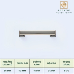 Tay nắm cửa tủ ngăn kéo núm VUÔNG nội thất BOGATIK hợp kim KẼM nhiều màu tinh tế & hiện đại HK825