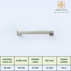 Tay nắm cửa tủ ngăn kéo núm VUÔNG nội thất BOGATIK hợp kim KẼM nhiều màu tinh tế & hiện đại HK825