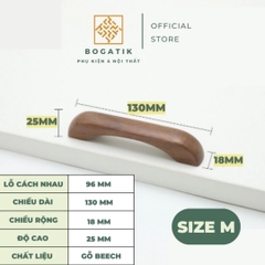 Tay nắm cửa tủ ngăn kéo tay nắm tủ bếp BOGATIK gỗ BEECH, gỗ WALNUT màu nâu phong cách tối giản