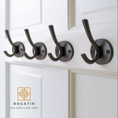 Móc treo gắn tường móc treo quần áo tủ gỗ phong cách châu Âu chất liệu hợp kim cao cấp kèm ốc vít