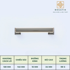 Tay nắm cửa tủ ngăn kéo núm VUÔNG nội thất BOGATIK hợp kim KẼM nhiều màu tinh tế & hiện đại HK825