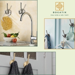 Móc treo gắn tường móc treo quần áo tủ gỗ phong cách châu Âu chất liệu hợp kim cao cấp kèm ốc vít