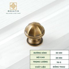 Tay nắm cửa tủ ngăn kéo, tay nắm tủ bếp chất liệu đồng thau cao cấp phong cách vintage, antique DT03