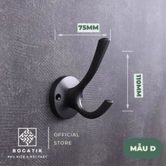 Móc treo gắn tường móc treo quần áo tủ gỗ phong cách châu Âu chất liệu hợp kim cao cấp kèm ốc vít