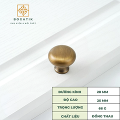 Tay nắm cửa tủ ngăn kéo, tay nắm tủ bếp chất liệu đồng thau cao cấp phong cách vintage, antique DT03