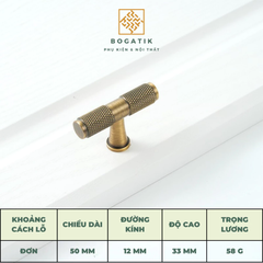 Tay nắm cửa tủ ngăn kéo, tay nắm tủ bếp chất liệu đồng thau cao cấp phong cách vintage, antique DT03