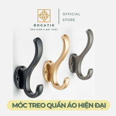 Móc treo tường móc treo quần áo gắn tường BOGATIK chất liệu nhôm bền chắc tặng kèm keo dán và vít bắn