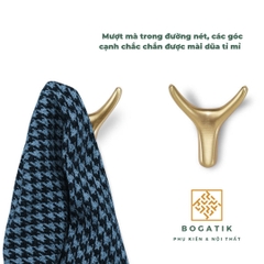 Móc treo tường móc treo quần áo gắn tường BOGATIK sừng nai hợp kim 3 MÀU tinh tế và nghệ thuật