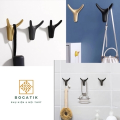 Móc treo tường móc treo quần áo gắn tường BOGATIK sừng nai hợp kim 3 MÀU tinh tế và nghệ thuật