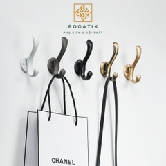 Móc treo tường móc treo quần áo gắn tường BOGATIK chất liệu nhôm bền chắc tặng kèm keo dán và vít bắn