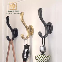 Móc treo tường móc treo quần áo gắn tường BOGATIK chất liệu nhôm bền chắc tặng kèm keo dán và vít bắn