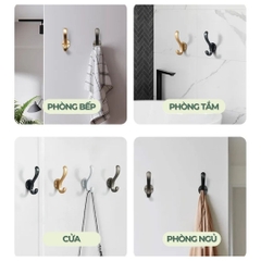 Móc treo tường móc treo quần áo gắn tường BOGATIK chất liệu nhôm bền chắc tặng kèm keo dán và vít bắn