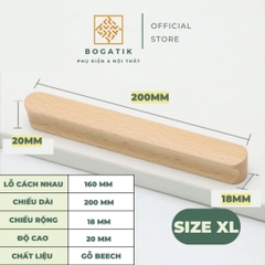 Tay nắm cửa tủ ngăn kéo tay nắm tủ bếp BOGATIK gỗ BEECH, gỗ WALNUT màu nâu phong cách tối giản